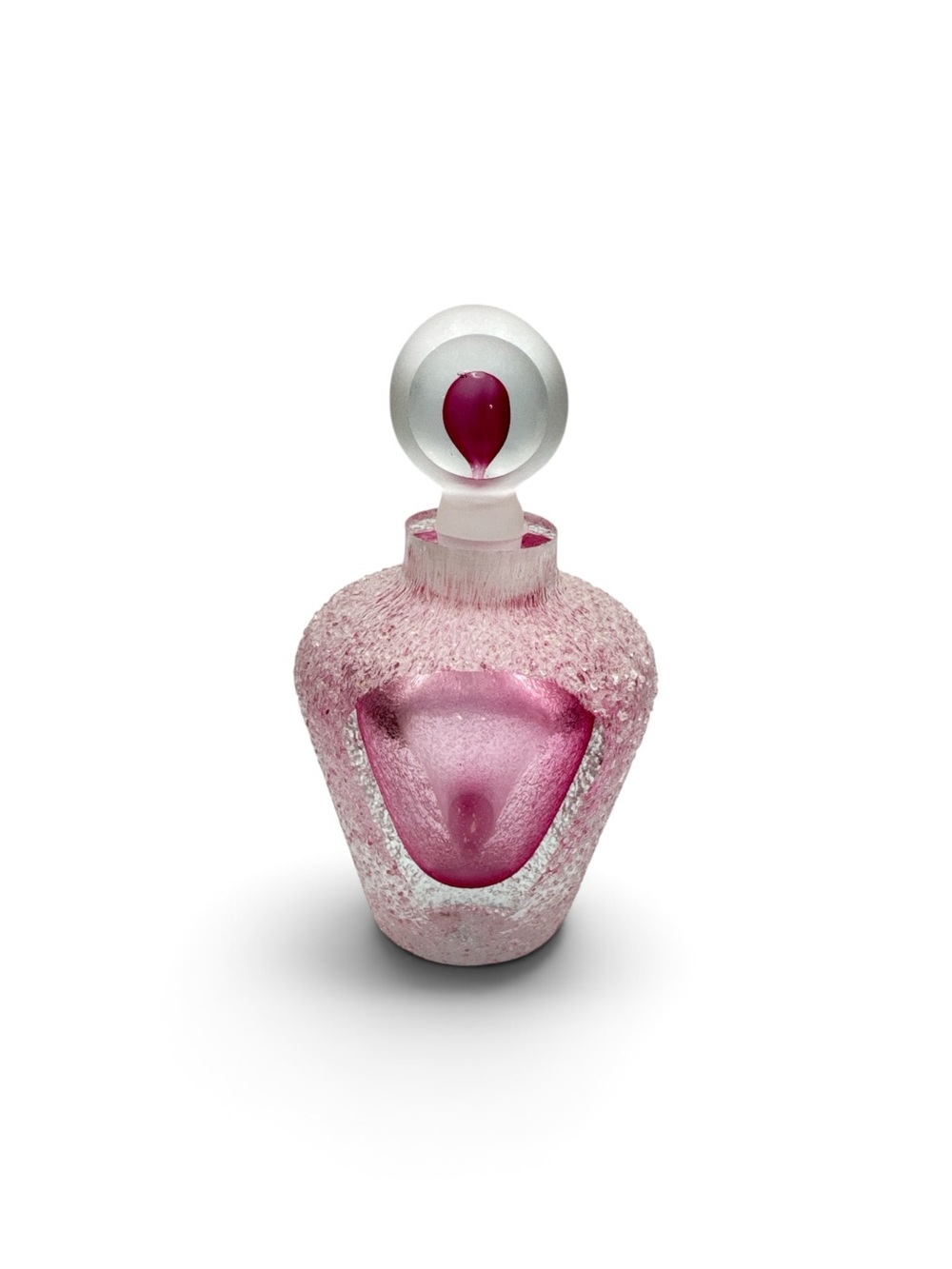 Vintage Saks Fifth Avenue Pink Ombre Crystal Perfume Bottle Stopper 5”